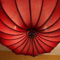 Lampe pendante en forme de parapluie rouge décoratif d&#39;hôtel de style chinois